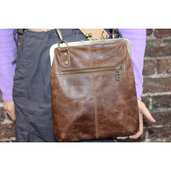 Malaga Small Brown Clasp Purse Bag